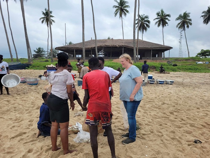 Fish samples are collected, Ghana